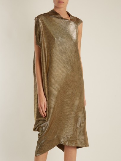 VIVIENNE WESTWOOD ANGLOMANIA Squires asymmetric draped dress ~ contemporary gold dresses