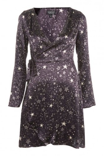 Topshop Star Print Wrap Dress – celestial prints – stars – dresses - flipped