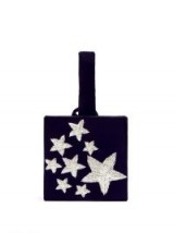 SANAYI 313 Stelle star-embroidered velvet box clutch ~ metallic silver stars ~ royal-blue occasion bags