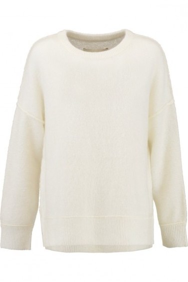 BY MALENE BIRGER Stretch-knit sweater | soft cream round neck sweaters | luxe style knitwear - flipped
