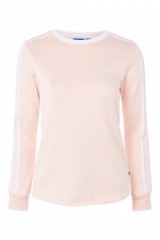 Adidas Originals 3 Stripe Long Sleeve T-Shirt – pink t-shirts