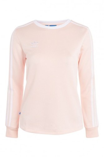 Adidas Originals 3 Stripe Long Sleeve T-Shirt – pink t-shirts - flipped