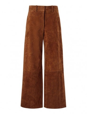 JOSEPH Suede Stretch Ferrandi Crop Trousers / rust-brown cropped pants - flipped