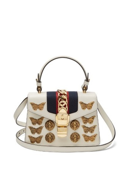 GUCCI Sylvie mini embellished leather shoulder bag ~ chic handbags - flipped