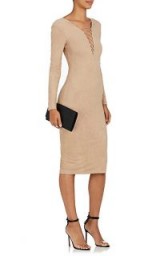 T BY ALEXANDER WANG Lace-Up Sueded Jersey Dress
