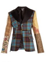JUNYA WATANABE Tartan-checked contrast-sleeve wool-blend jacket ~ patch plaid jackets