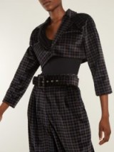 ISA ARFEN Tartan-checked cotton-velvet cropped jacket ~ luxe plaid jackets