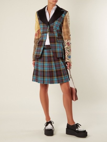 JUNYA WATANABE Tartan-checked pleated wool-blend skirt ~ plaid skirts - flipped