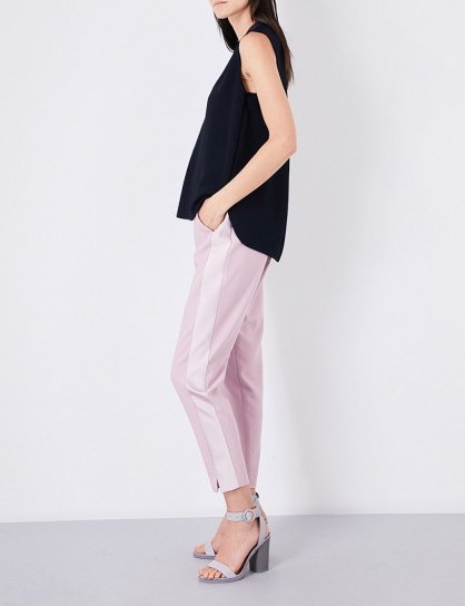 TED BAKER High-rise tapered satin and twill trousers - flipped