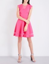 TED BAKER Scallop-detail skater dress ~ pink fit and flare dresses