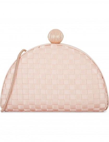 TED BAKER Woven clutch – pale pink occasion bags - flipped
