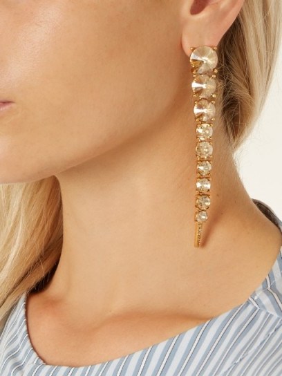 OSCAR DE LA RENTA Tendril crystal-embellished drop earrings - flipped