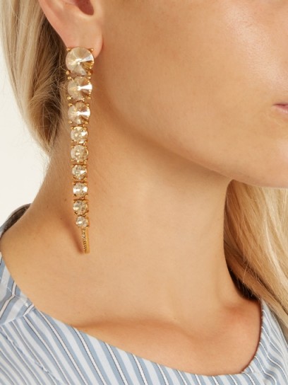 OSCAR DE LA RENTA Tendril crystal-embellished drop earrings