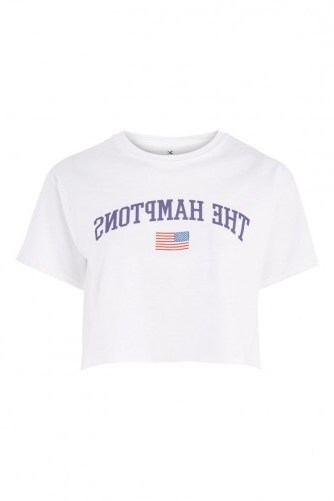 Tee & Cake ‘The Hamptons’ Slogan Crop T-Shirt | cropped t-shirts - flipped
