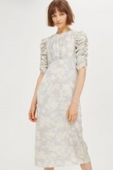 Topshop Transparent Floral Print Midi Shift Dress | vintage style dresses