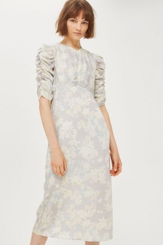 Topshop Transparent Floral Print Midi Shift Dress | vintage style dresses - flipped