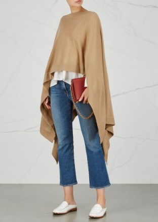 LE KASHA Vienne camel cashmere cape ~ chic capes - flipped