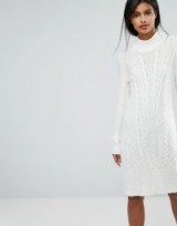 Vila Cable Knit Jumper Dress | white sweater dresses