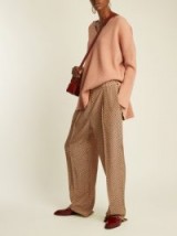 STELLA MCCARTNEY V-neck ribbed-knit wool sweater ~ pink sweaters ~ oversized jumpers