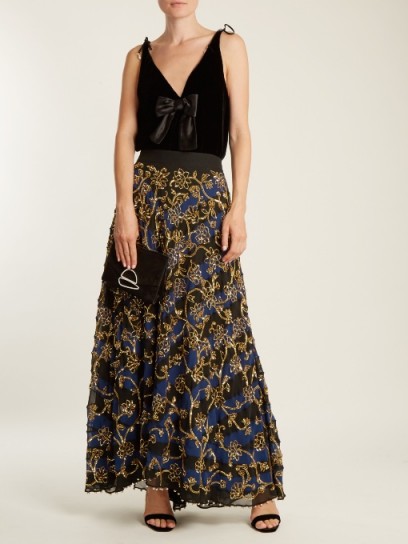 ALTUZARRA Vollotta sequin-embellished silk skirt ~ sequined occasion skirts