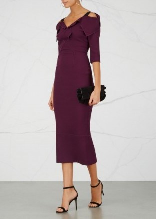 ROLAND MOURET Westwick mulberry wool crepe dress - flipped