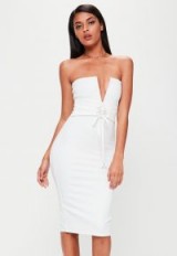 missguided white bandeau corset belt dress – strapless party dresses