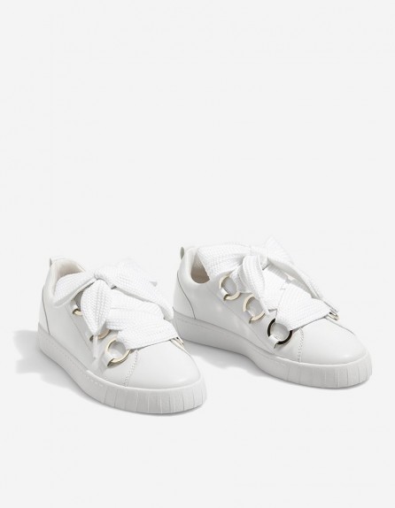 STRADIVARIUS White lace-up sneakers