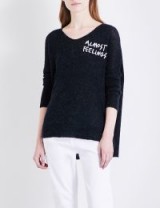 WILDFOX Almost Feelings knitted jumper | slouchy black jumpers | slogan knitwear