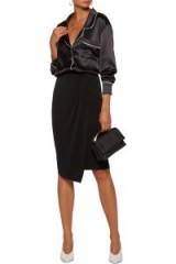 BY MALENE BIRGER Wiss wrap-effect stretch-crepe skirt | black asymmetric skirts