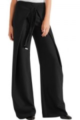 PROENZA SCHOULER Wrap-effect crepe wide-leg pants – black trousers