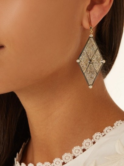 ARA VARTANIAN X Kate Moss diamond & gold earring ~ single statement earrings - flipped