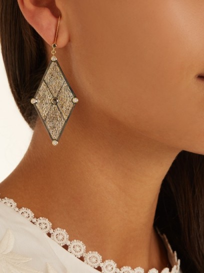 ARA VARTANIAN X Kate Moss diamond & gold earring ~ single statement earrings