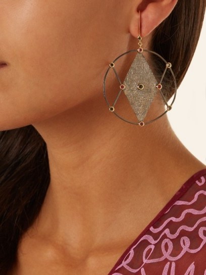 ARA VARTANIAN X Kate Moss diamond, ruby & gold earring ~ single earrings ~ statement jewellery - flipped