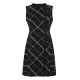 L.K. Bennett ZURI BLACK CHECK WOOL MIX DRESS / smart sleeveless dresses
