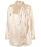 ACNE STUDIOS Bodil satin blouse / shiny high neck blouses