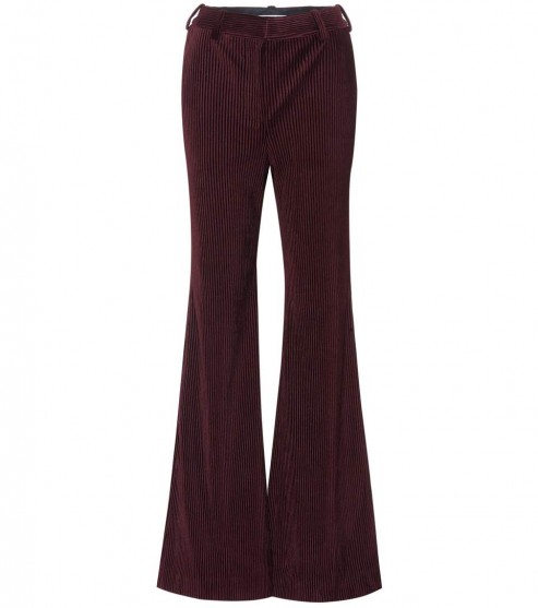 ACNE STUDIOS Tessel corduroy trousers – burgundy flared pants – dark ...