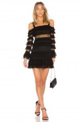 Alexis BRANDI DRESS ~ black semi sheer ruffle dresses ~ lbd