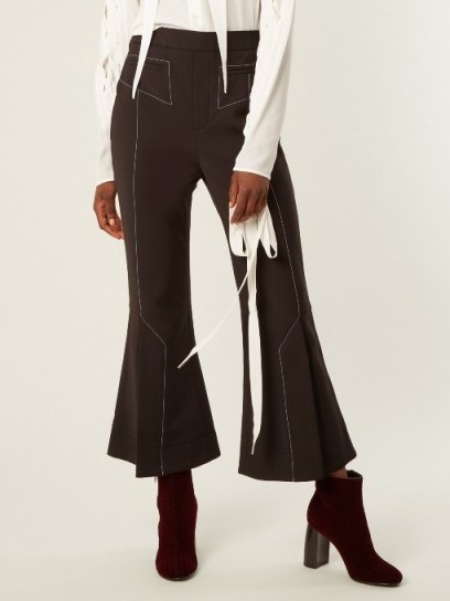 ELLERY Align kick-flare wool-blend trousers | cropped flared pants - flipped