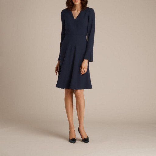 AMANA NAVY DRESS / dark blue fit and flare dresses - flipped