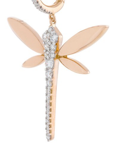 ANAPSARA Dragonfly earrings | rose gold and diamond dragonflies | luxe style jewellery - flipped
