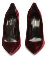 SAINT LAURENT Anja velvet pumps ~ burgundy court shoes ~ luxe dark red courts