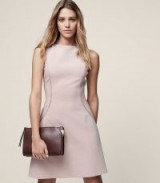 REISS APRIL FIT AND FLARE DRESS FRAGRANT PINK ~ sleeveless evening dresses