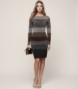 REISS ASHLYN STRIPED LUREX DRESS METALLIC ~ modern luxe sweater dresses