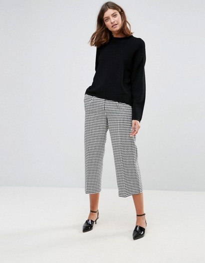ASOS Tailored Dogtooth Awkward Length Trouser | extra cropped check print pants