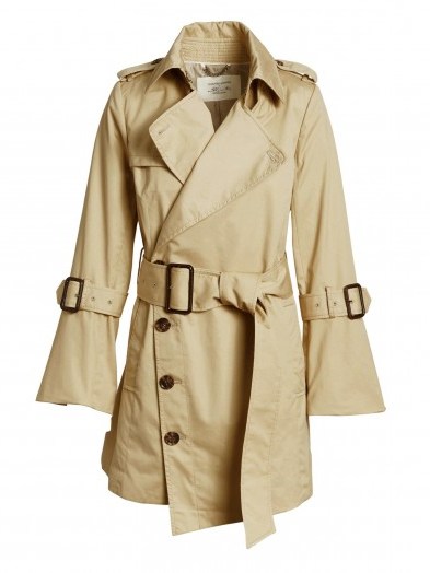 Banana Republic x Olivia Palermo Asymmetrical Trench Coat ~ beige asymmetric coats ~ stylish outerwear - flipped