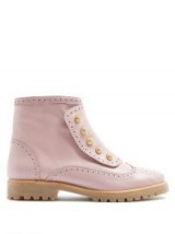 RUE ST. Bateman Street brogue-detail leather ankle boots | pink winter boots