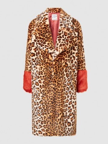 BAUM UND PFERDGARTEN‎ Davan Faux Fur Coat | winter statement coats | leopard print - flipped