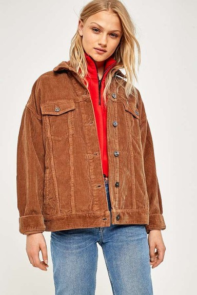 BDG Western Brown Corduroy Jacket ~ casual brown cord jackets - flipped