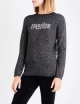 BELLA FREUD Fashion Sparkle wool-blend jumper / metallic slogan jumpers