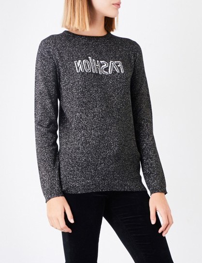 BELLA FREUD Fashion Sparkle wool-blend jumper / metallic slogan jumpers - flipped